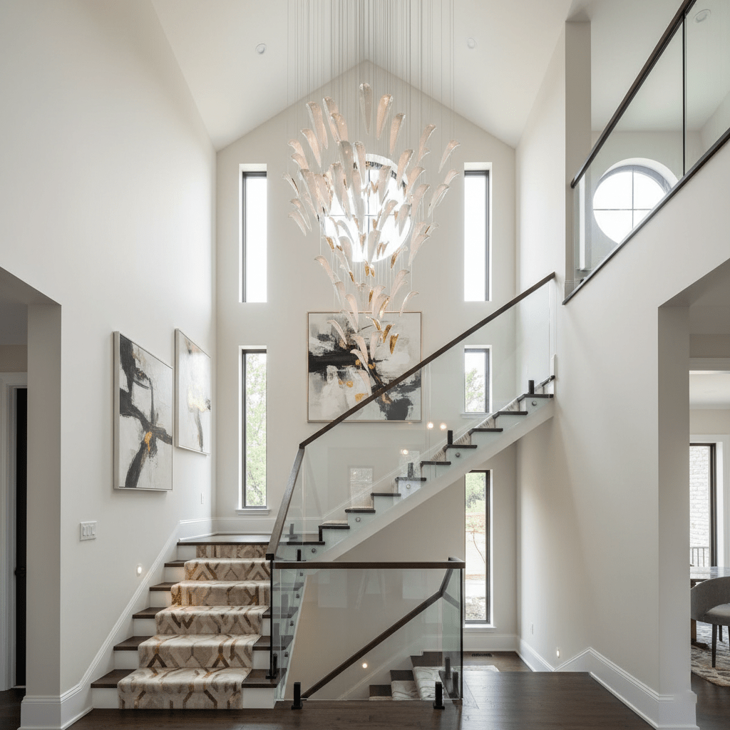 white-feather-art-deco-customize-chandelier-anzaz-No Ceiling Plate-5