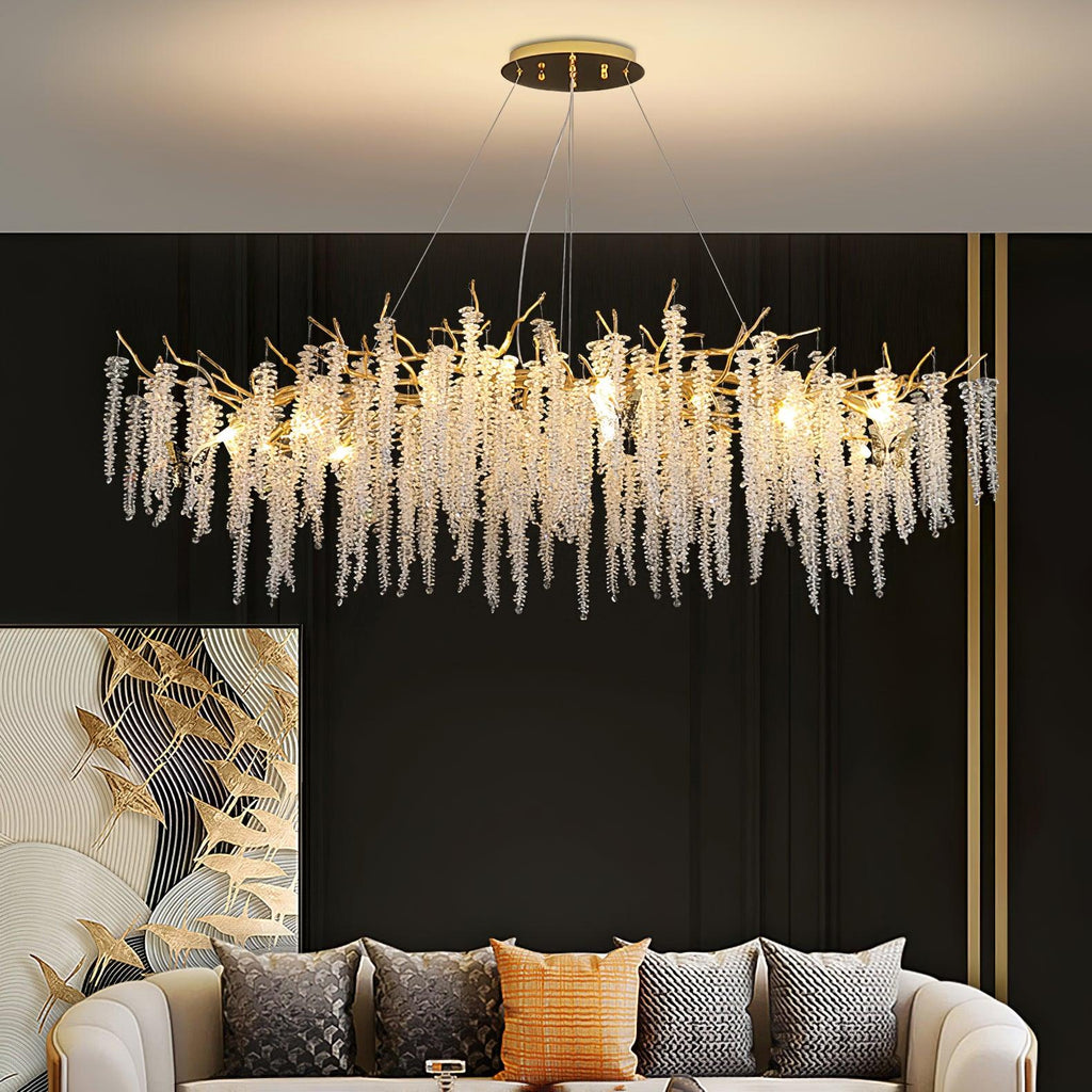 wisteria-flower-crystal-chandelier-anzaz-Gold & Clear crystal-4