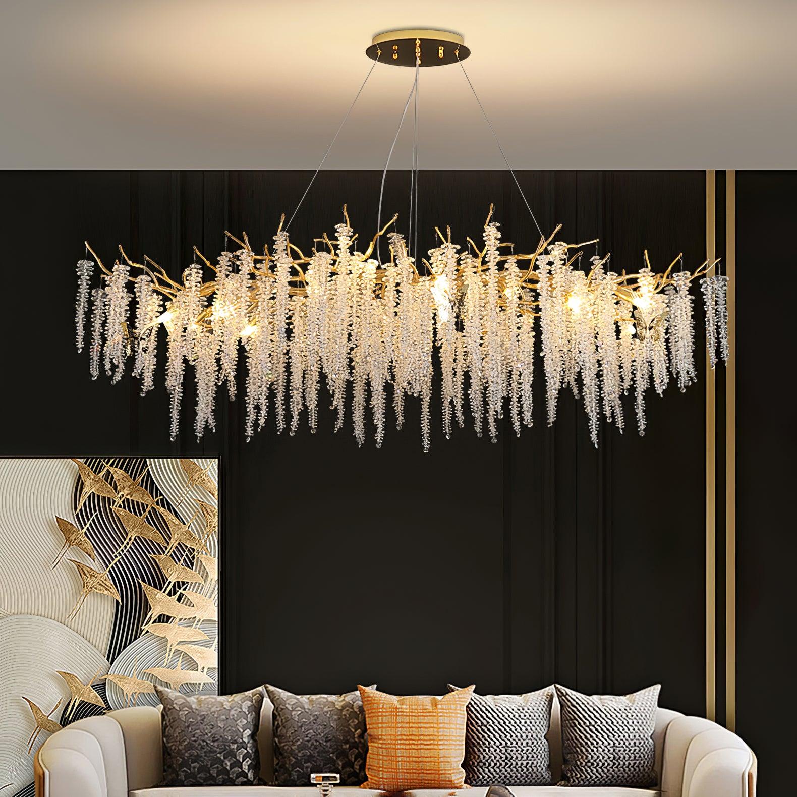 wisteria-flower-crystal-chandelier-anzaz-Gold & Clear crystal-4