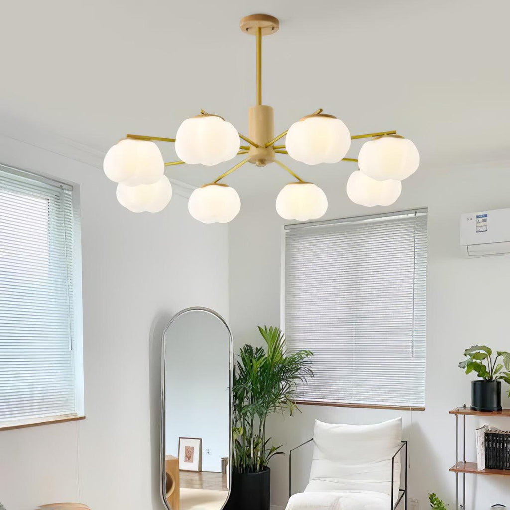 wooden-cotton-balls-chandelier-anzaz-Wood color & Gold & White-2