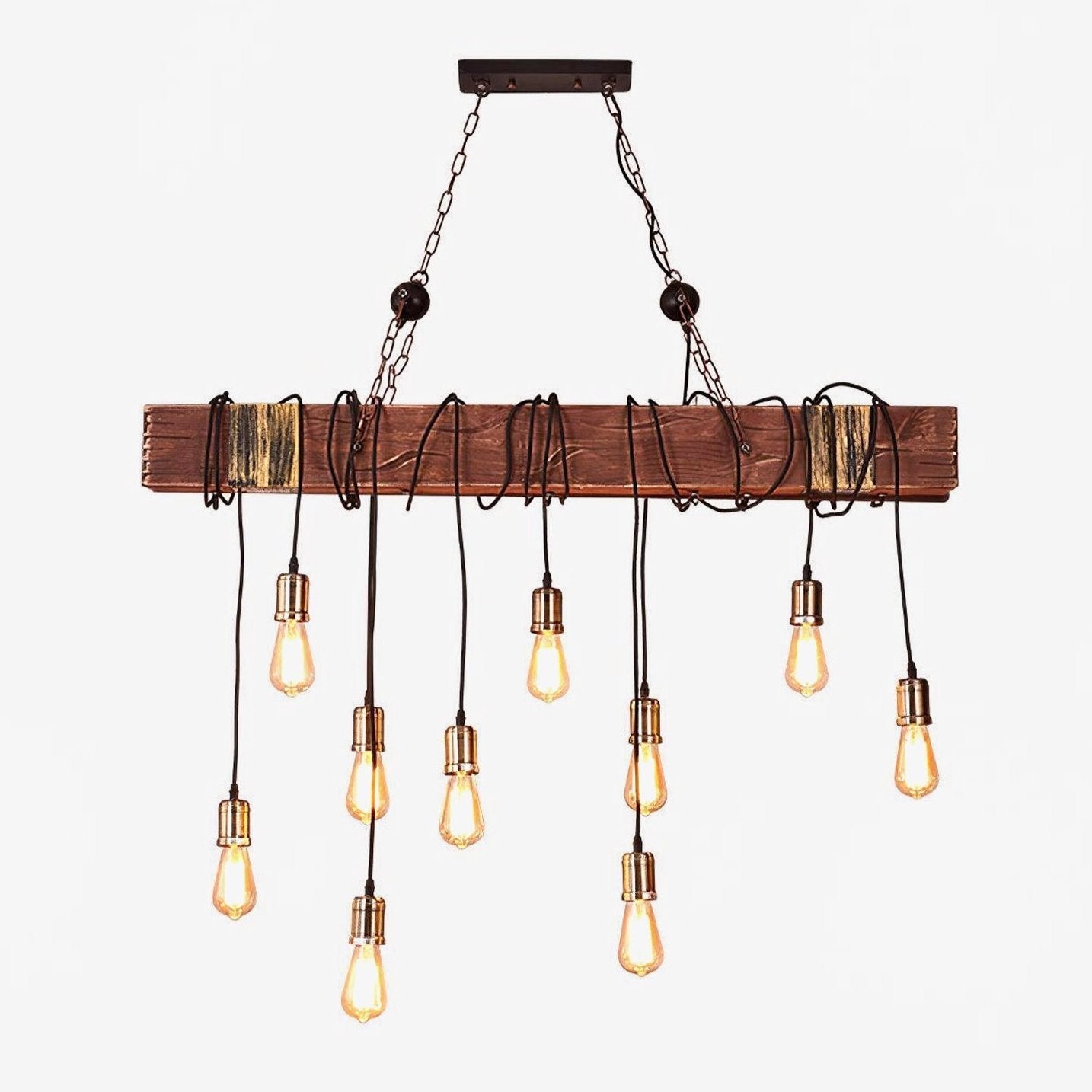 wood-hanging-multi-chandelier-anzaz-Retro wood color ＆ Black-1