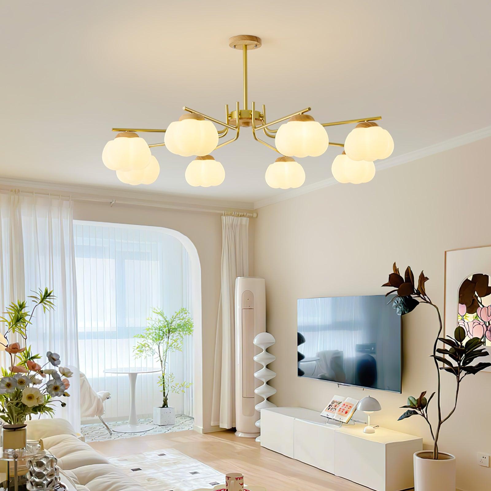wooden-cotton-balls-chandelier-lamp-anzaz-Wood Color & Gold & White-2