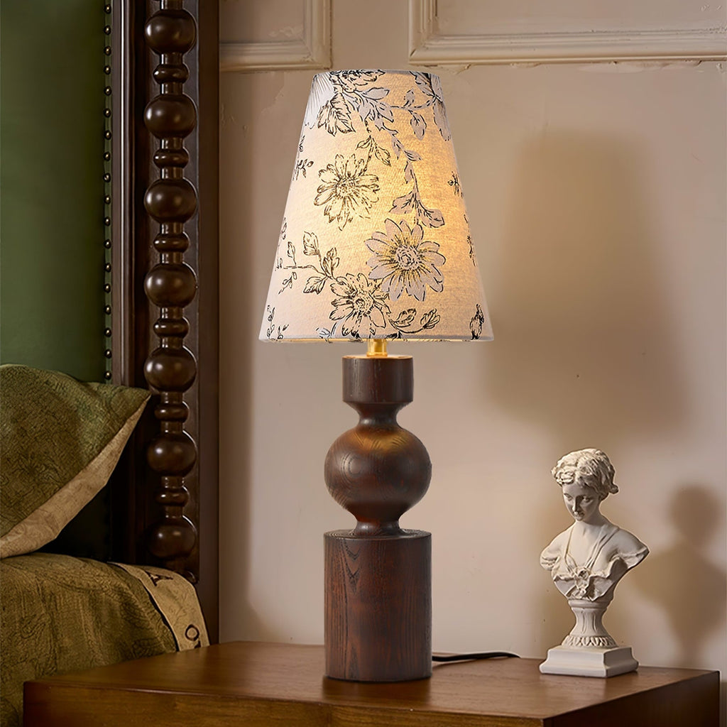 wooden-flower-pattern-table-lamp-anzaz-Dark Walnut Wood-2