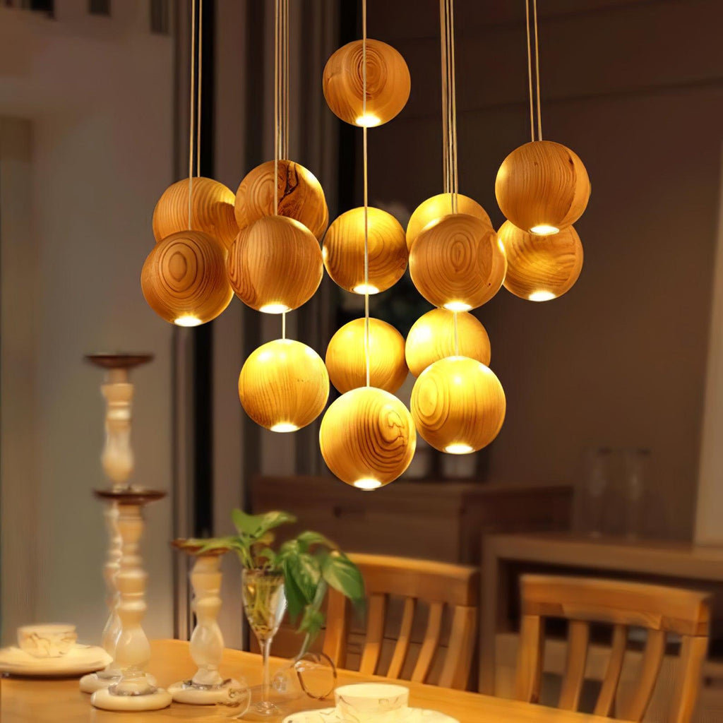 wooden-orb-sphere-cluster-pendant-light-anzaz-Nature wood color & Stainless steel-2