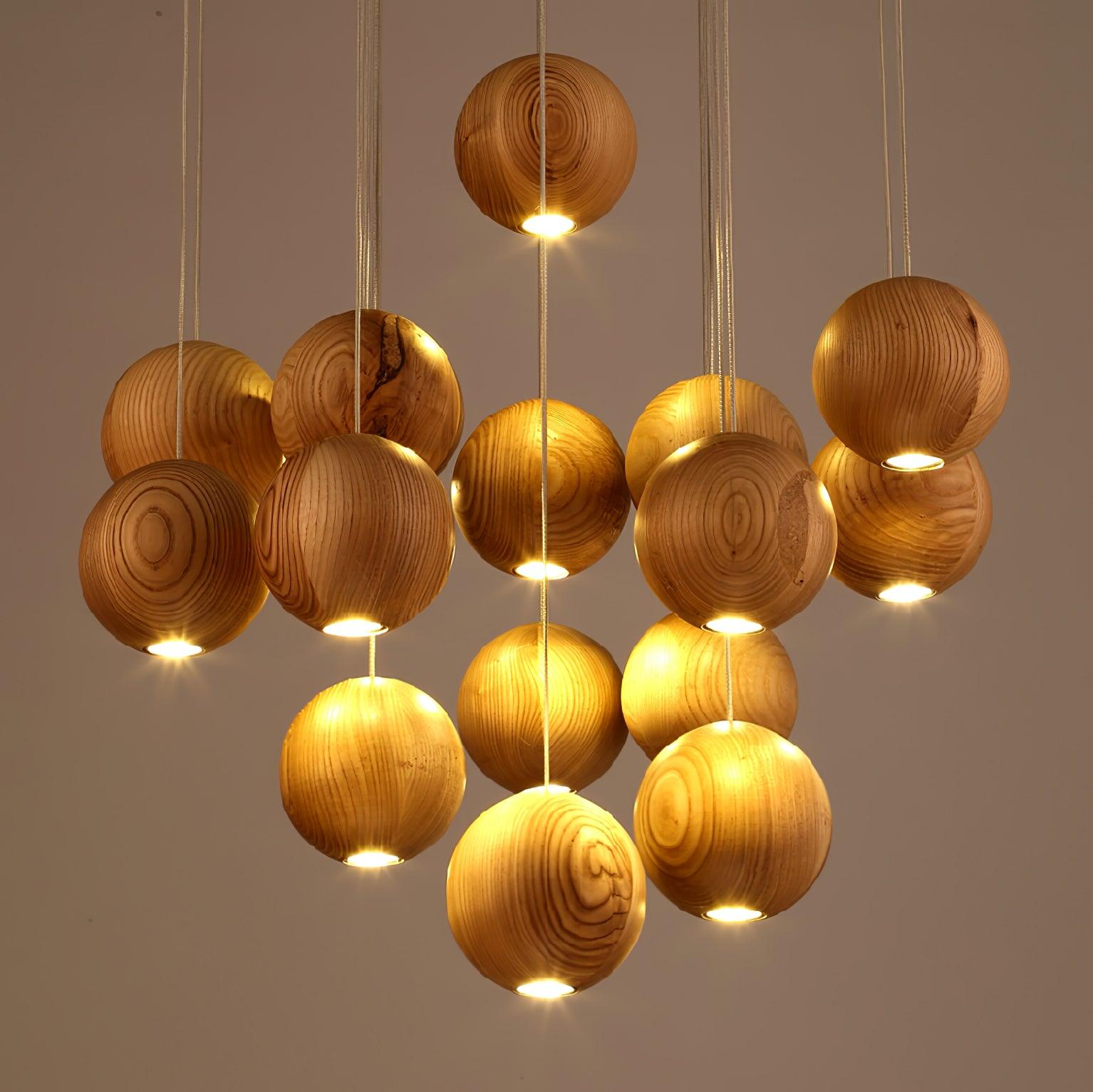 wooden-orb-sphere-cluster-pendant-light-anzaz-Nature wood color & Stainless steel-9