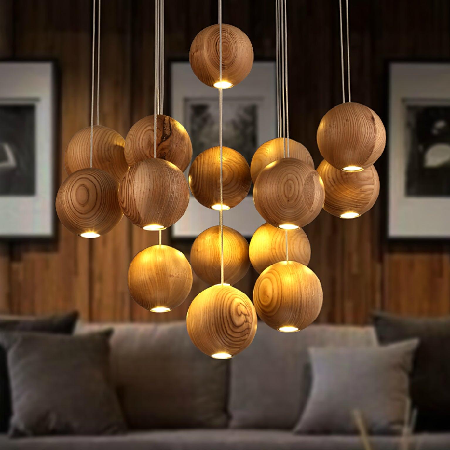 wooden-orb-sphere-cluster-pendant-light-anzaz-Nature wood color & Stainless steel-8