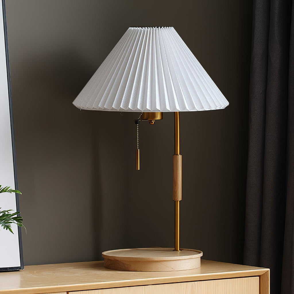 pleated-retro-wooden-table-lamp-anzaz-Wood color & Grey-6