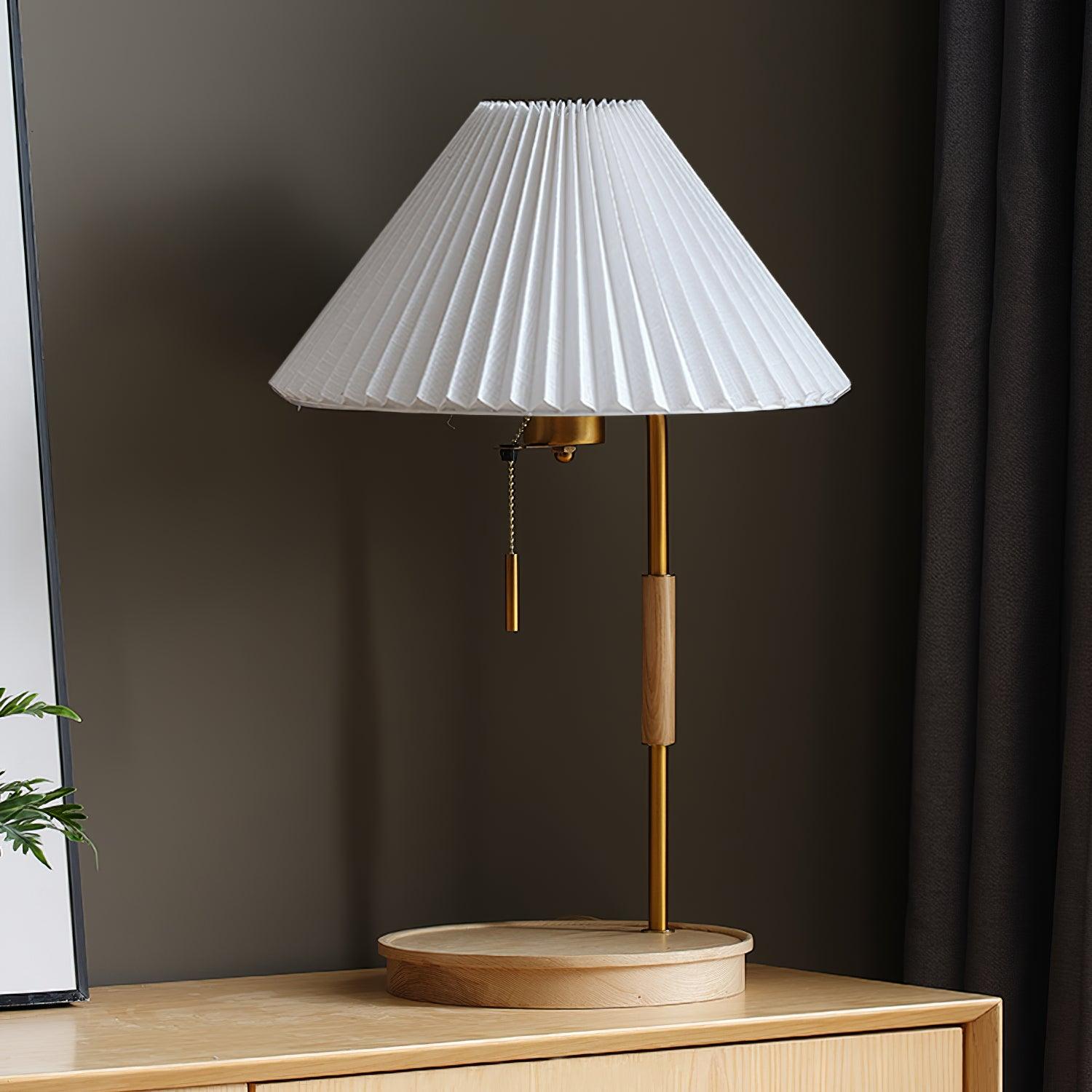 pleated-retro-wooden-table-lamp-anzaz-Wood color & Grey-6