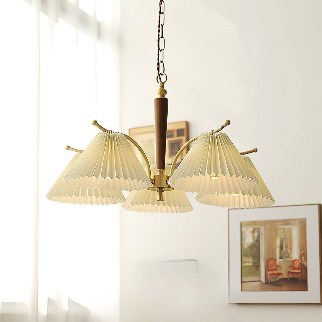 wrinkled-chandelier-anzaz-Walnut & Beige & Polished Brass-2