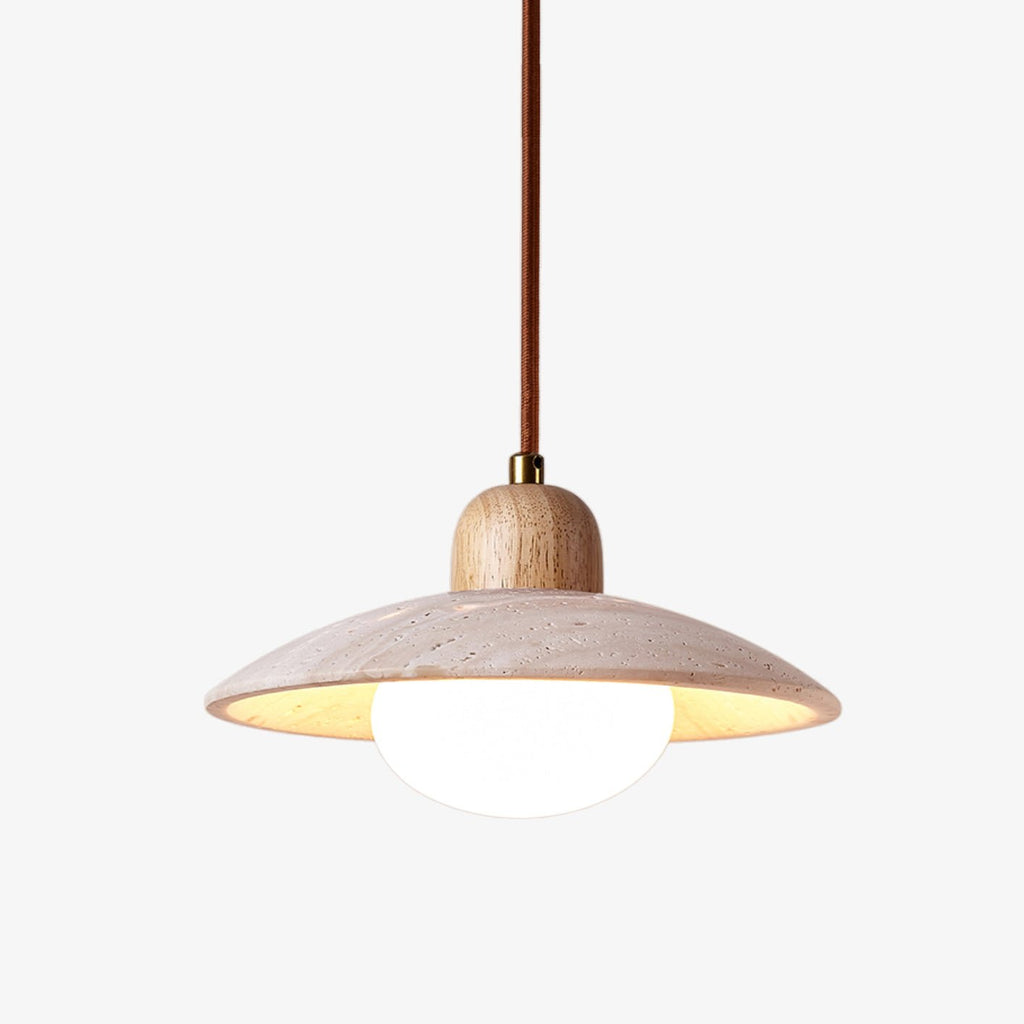 travertine-dome-pendant-light-anzaz-Wood color & Yellow Travertine-1
