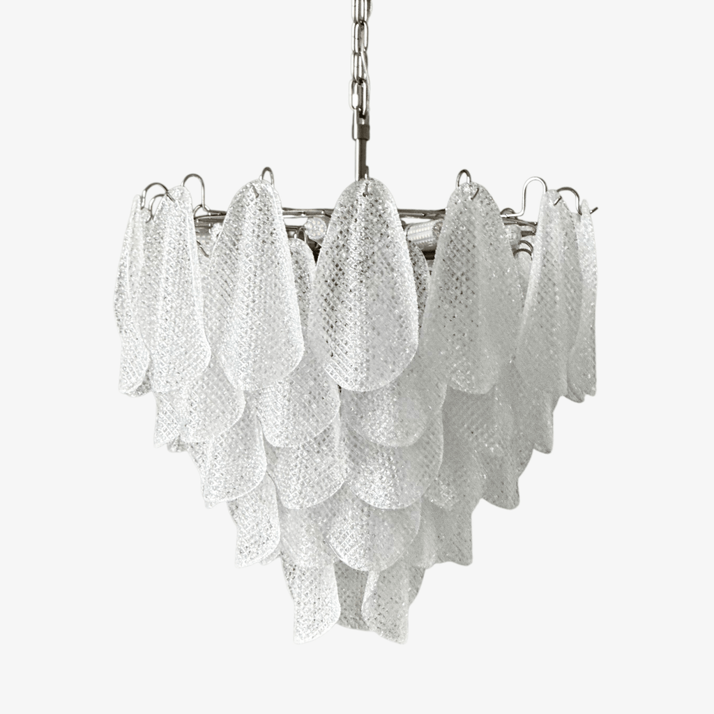 murano-glass-teardrop-chandelier-anzaz-Nickel & White-1