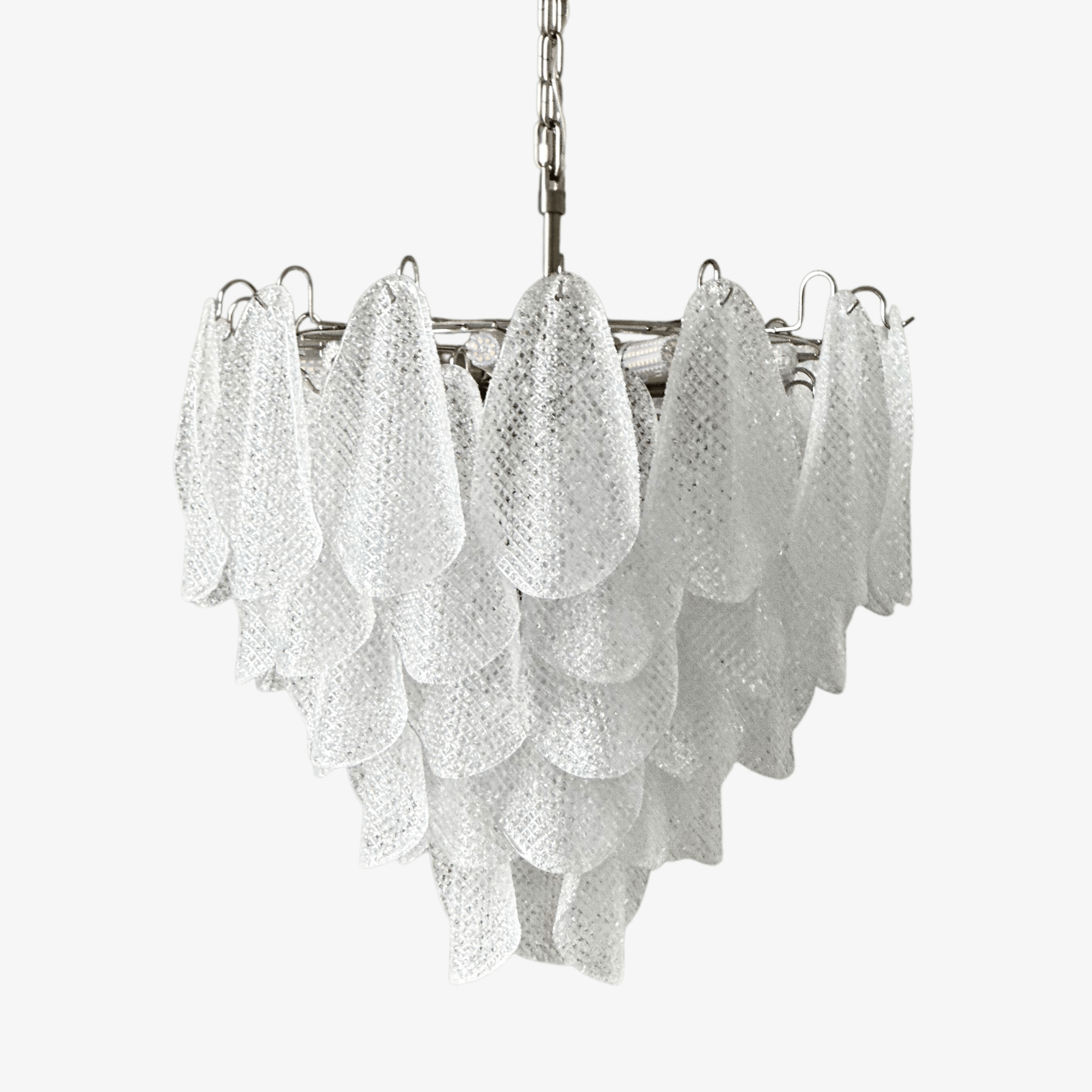 murano-glass-teardrop-chandelier-anzaz-Nickel & White-1