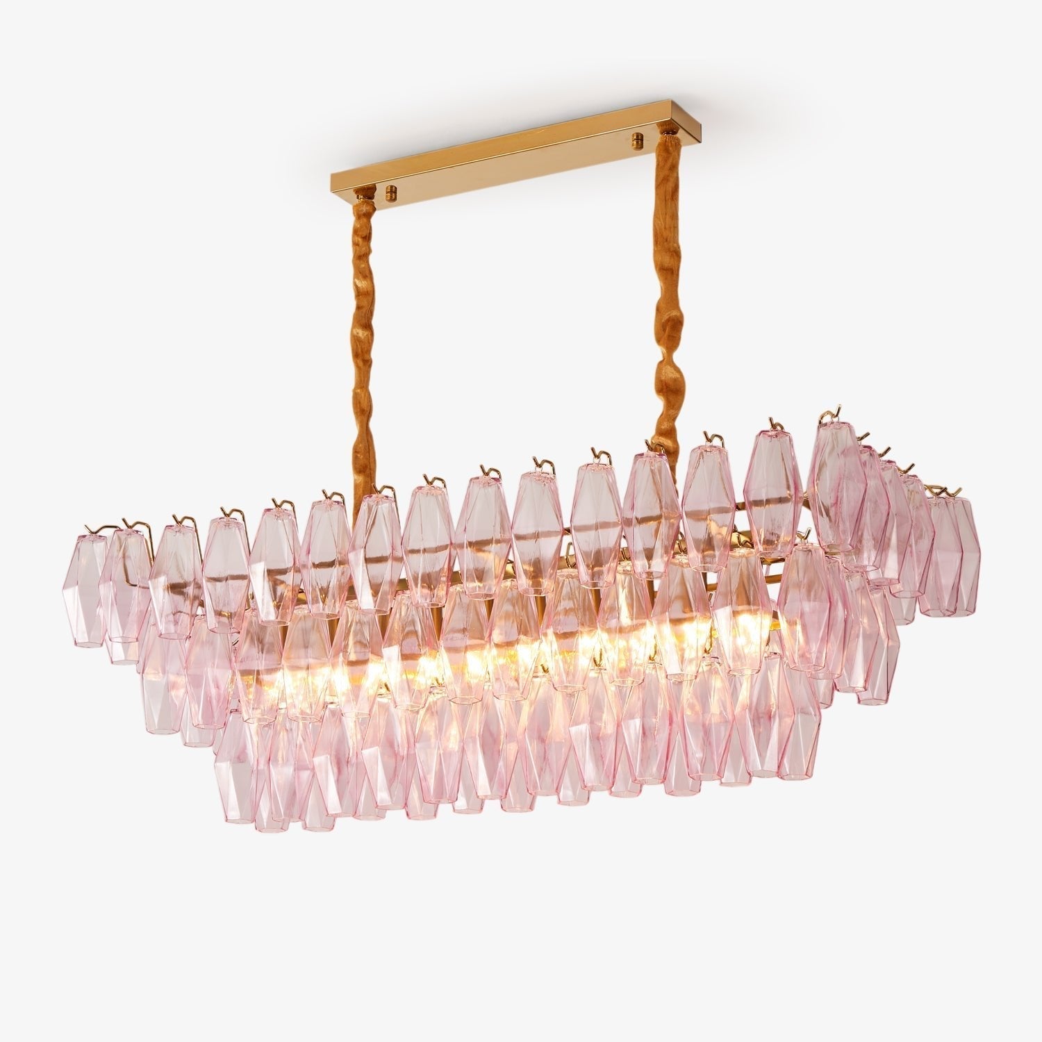 rose-prism-glass-chandelier-anzaz-Gold & Pink-1