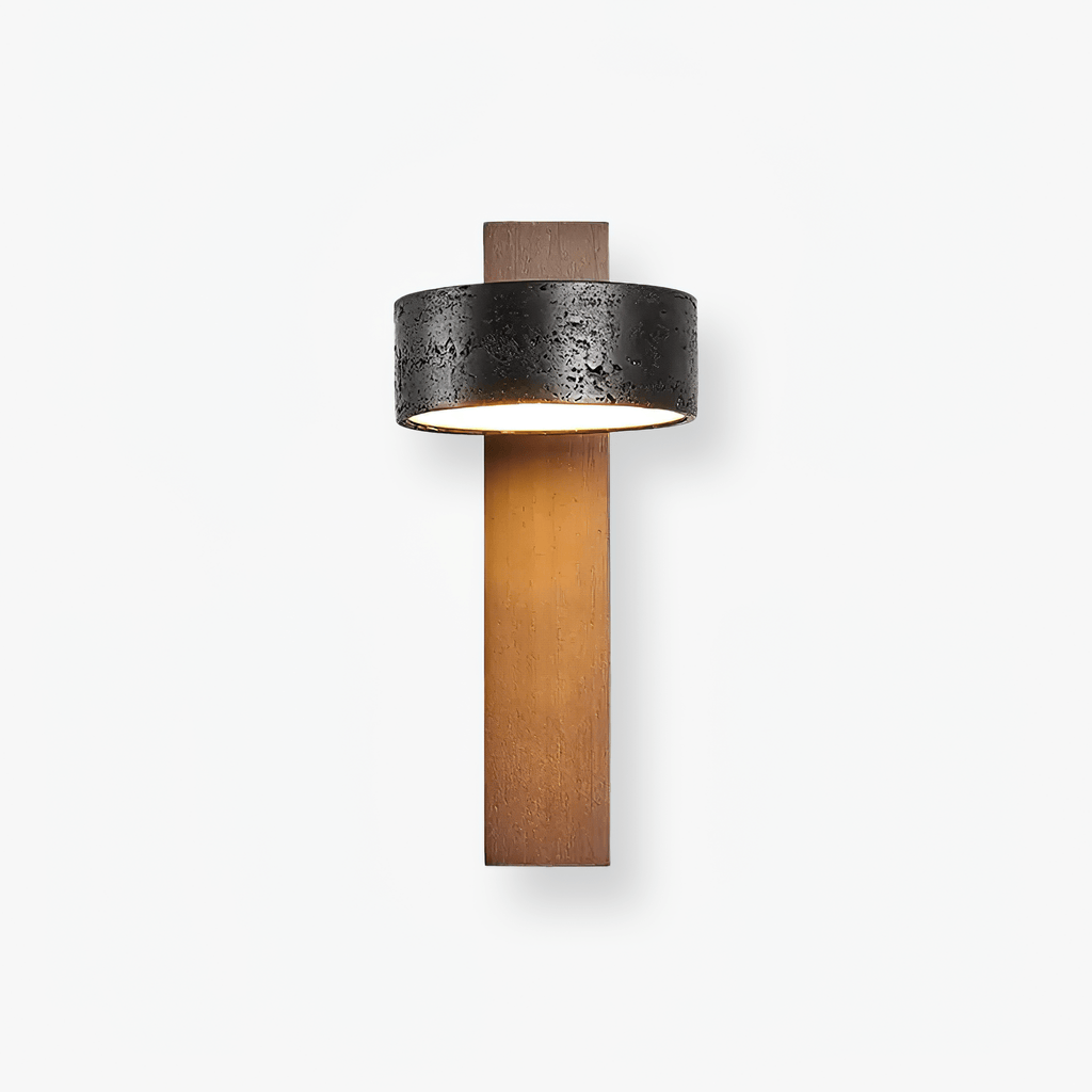 vera-wall-sconce-anzaz-Walnut Wood & Black Travertine (Warm Light)-1