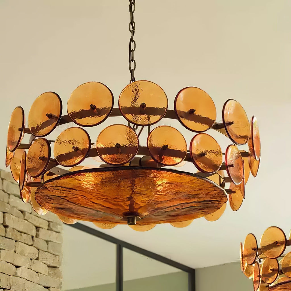 solaris-disc-chandelier-anzaz-Amber & Gold-7