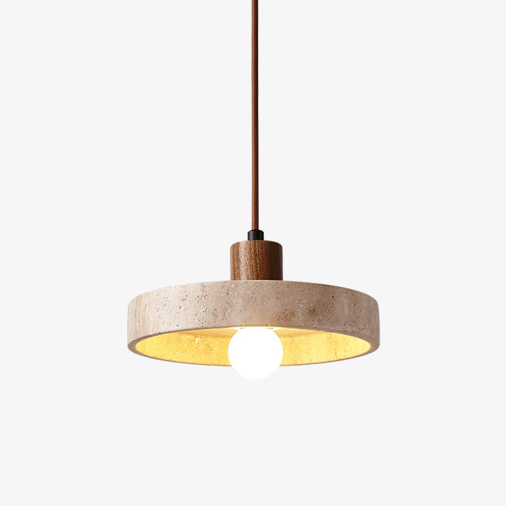 piedra-travertine-pendant-light-anzaz-Walnut Wood & Yellow Travertine-1