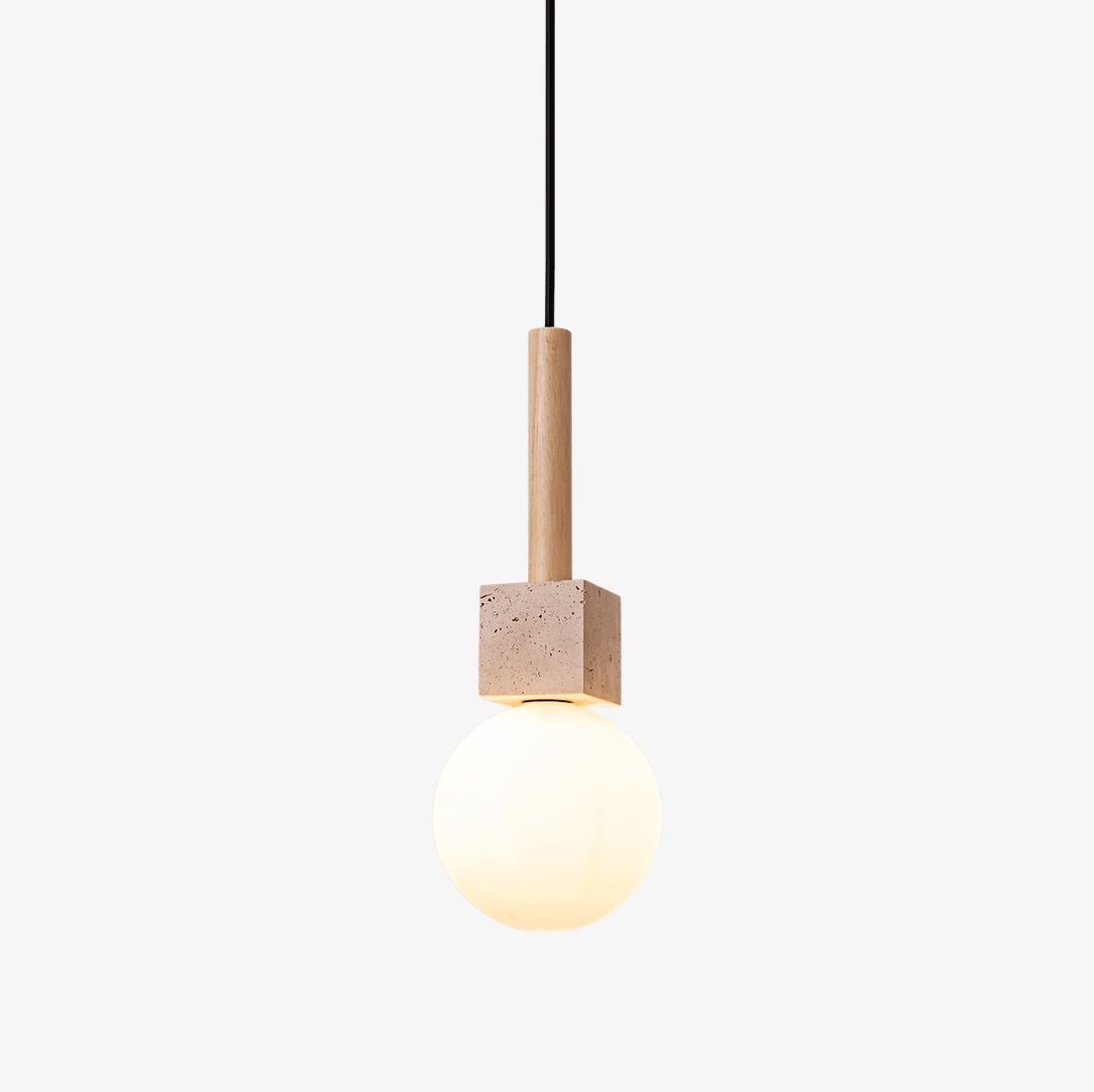 travertine-cube-globe-pendant-light-anzaz-Yellow Travertine & Wood color-1