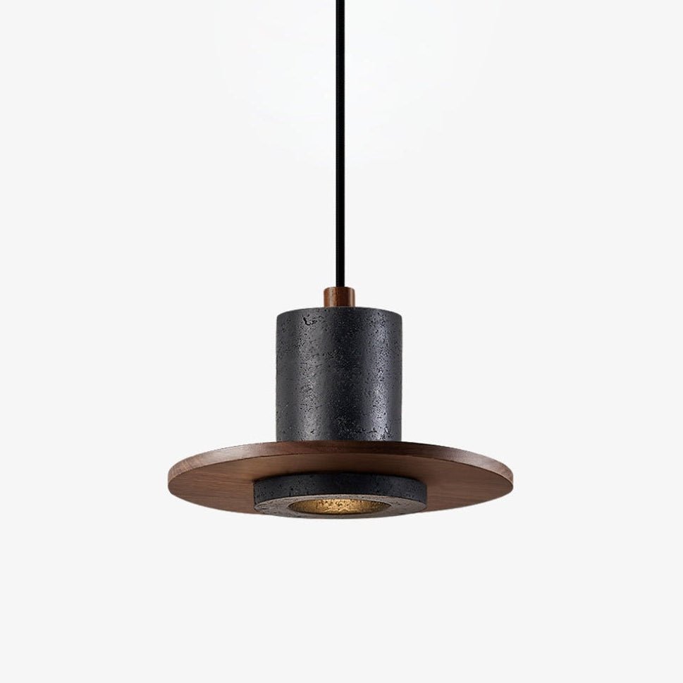 fedora-stacked-pendant-lamp-anzaz-Black Travertine & Dark walnut-1