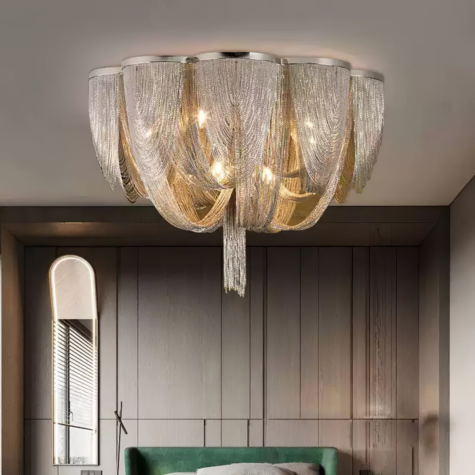 silver-chain-tassel-ceiling-light-anzaz-Gold Chain-2