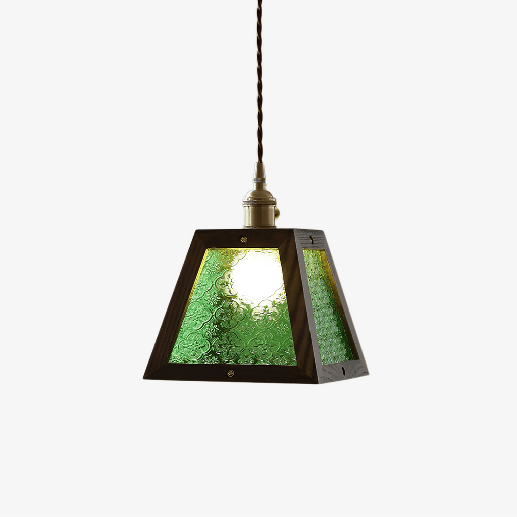 green-patterned-glass-pendant-light-anzaz-Walnut Wood & Green-1