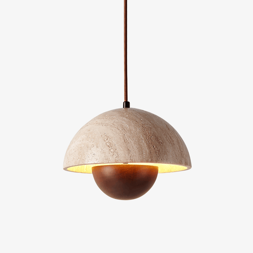 bud-travertine-pendant-lamp-anzaz-Wood color & Yellow Travertine-1