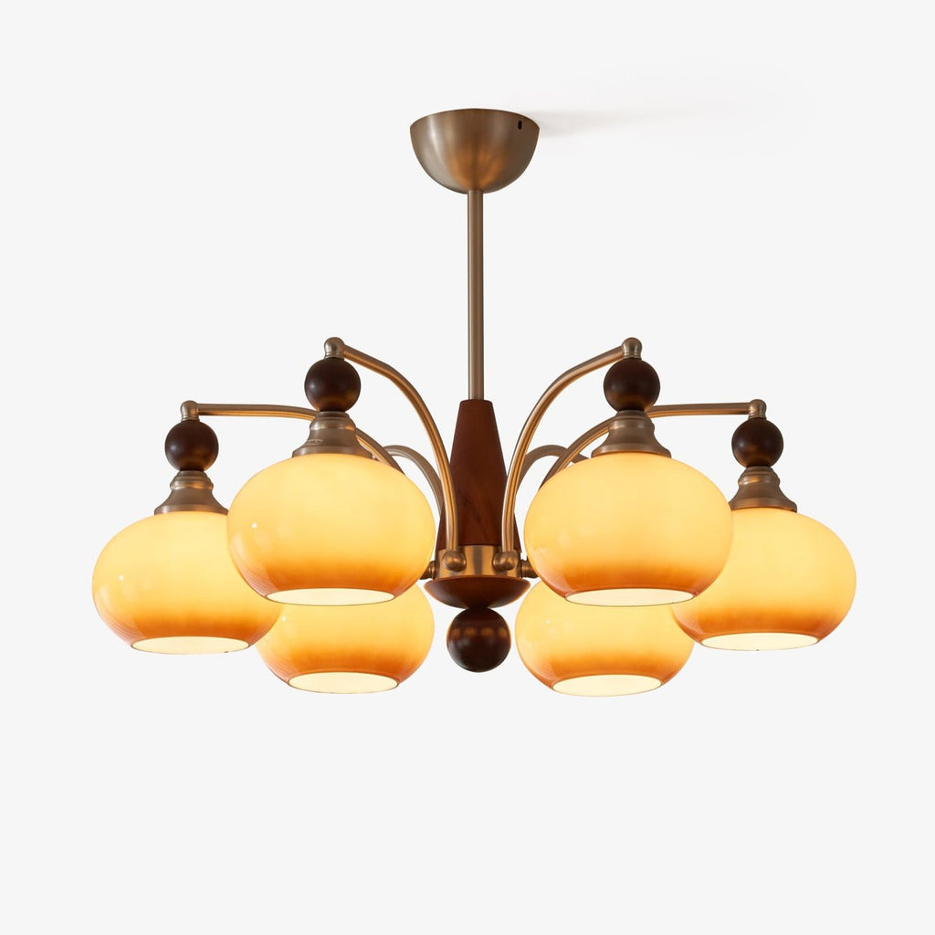 serenade-chandelier-anzaz-White & Walnut color & Nickel-1