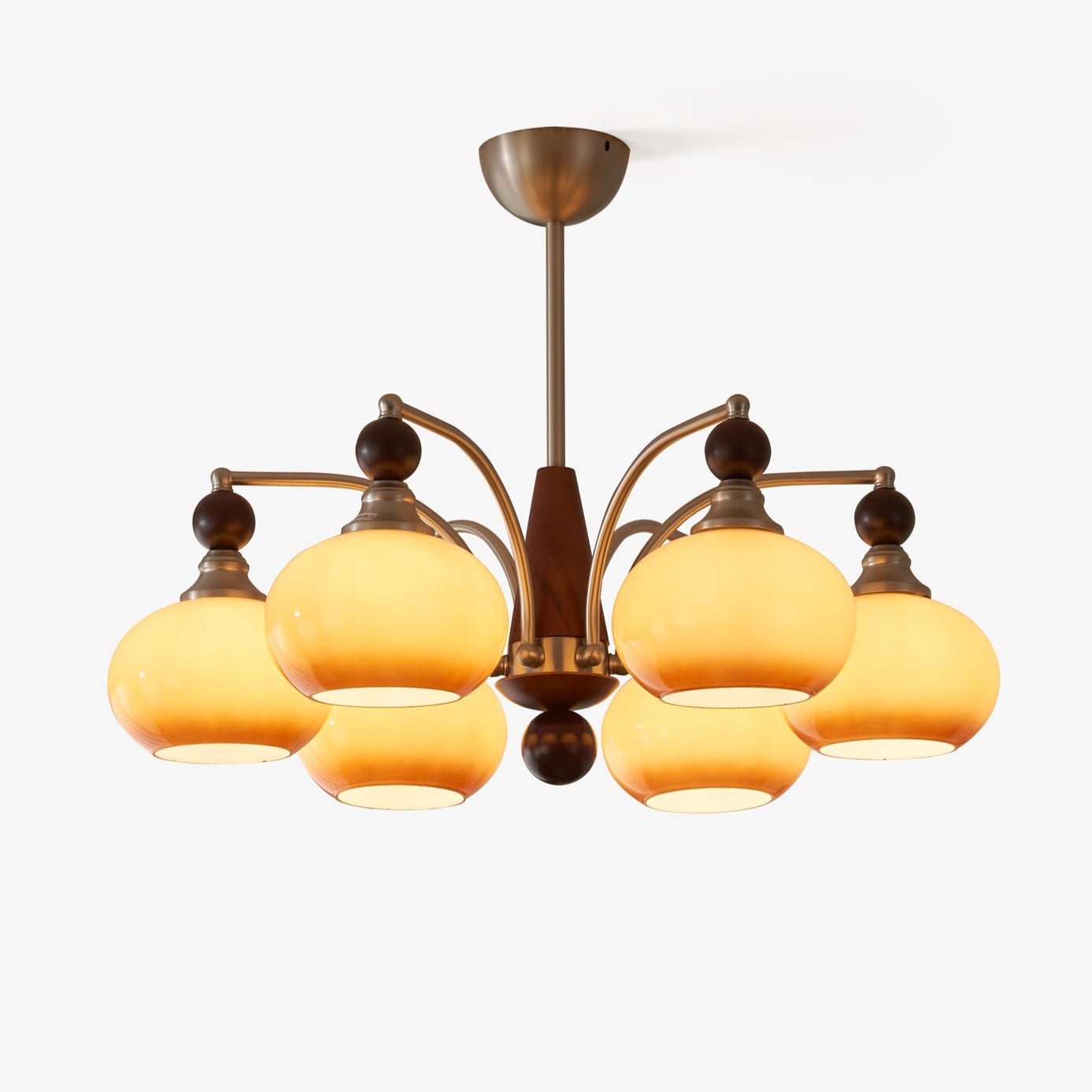 serenade-chandelier-anzaz-White & Walnut color & Nickel-1