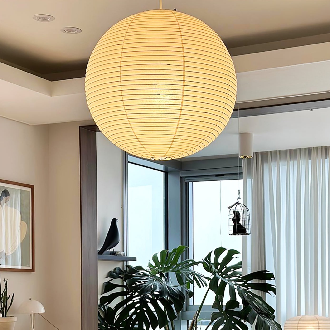 washi-paper-round-series-pendant-lamp-anzaz-White-4