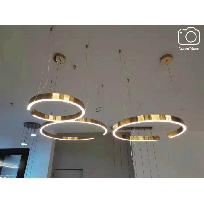 Candelabru inelar cu LED-uri MITO SOSPESO GOLD pentru sufragerie