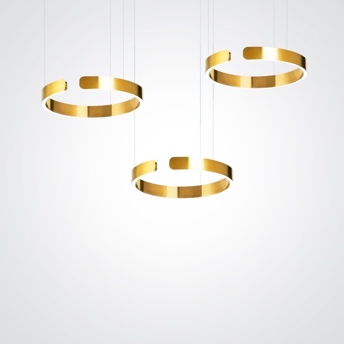 Candelabru inelar cu LED-uri MITO SOSPESO GOLD pentru sufragerie