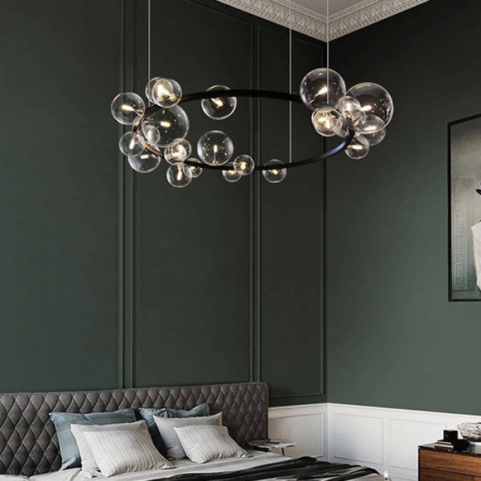 Candelabru inelar cu LED IONA pentru dormitor