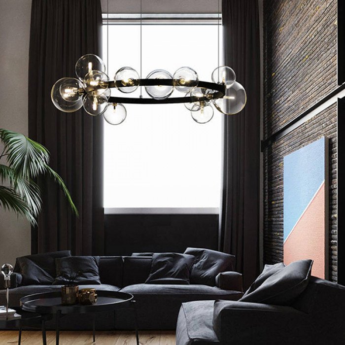 Candelabru inelar cu LED IONA pentru dormitor