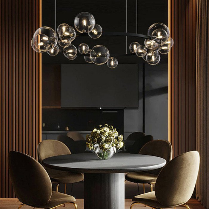 Candelabru inelar cu LED IONA pentru dormitor