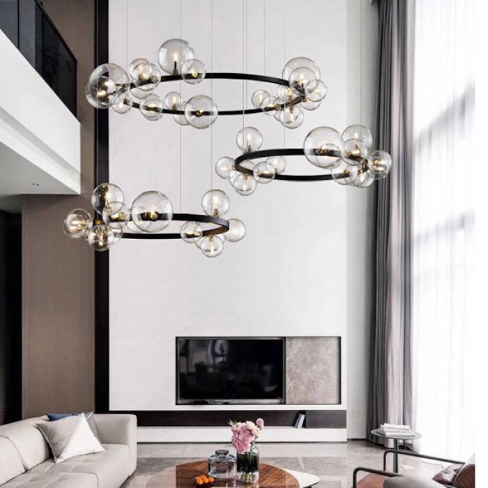 Candelabru inelar cu LED IONA pentru dormitor