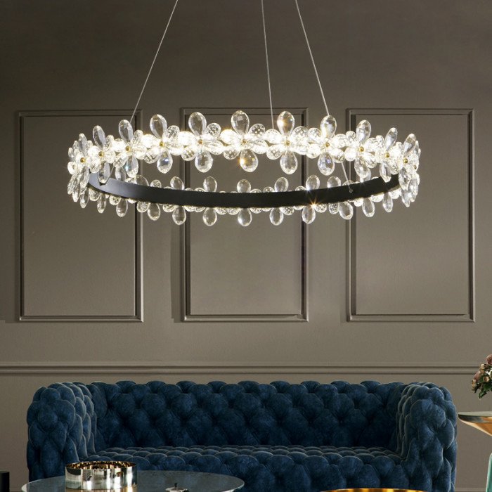 Candelabru inelar cu LED FLORETTA pentru dormitor