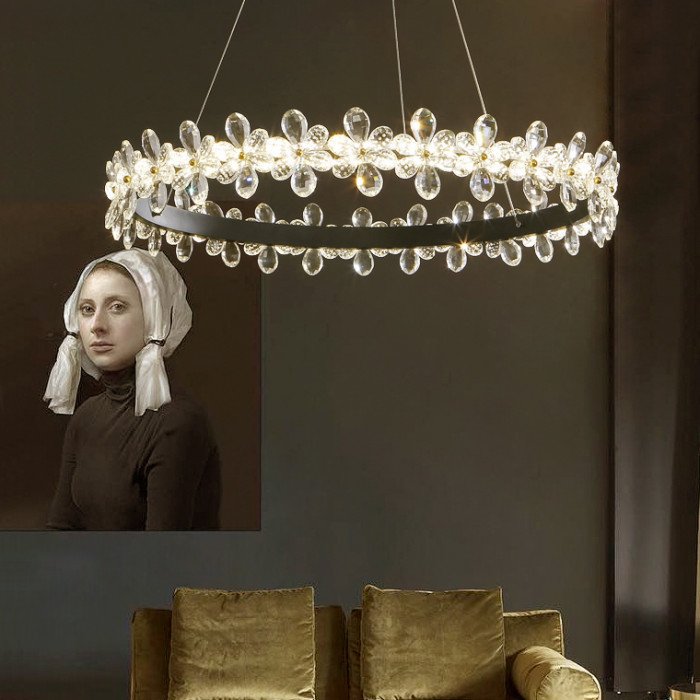 Candelabru inelar cu LED FLORETTA pentru dormitor