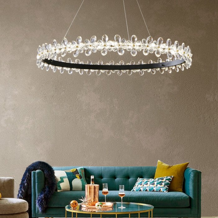 Candelabru inelar cu LED FLORETTA pentru dormitor