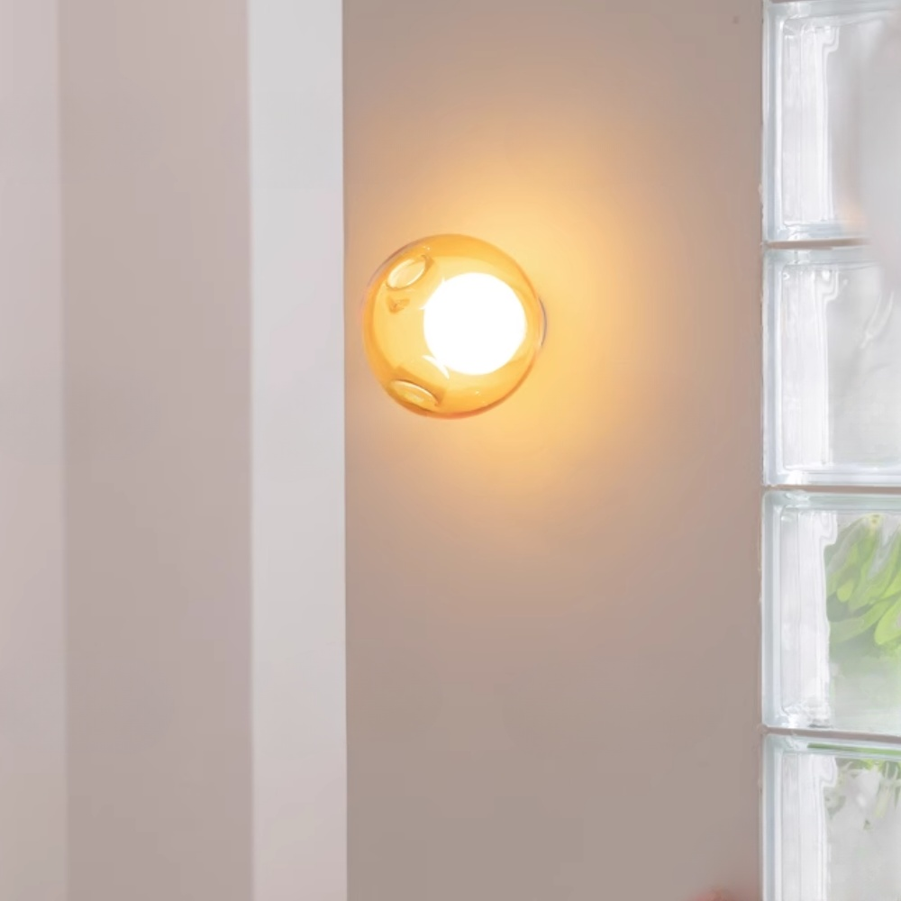 Aplica de sticlă Glass Paradox Squirrel Galbenă