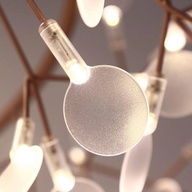 Candelabru LED PETALS pentru sufragerie, 98 cm auriu