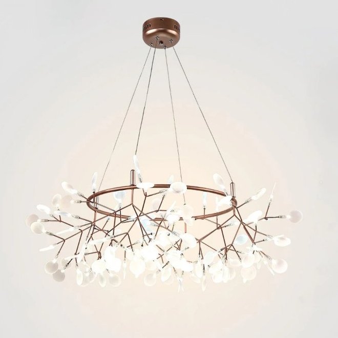 Candelabru LED PETALS pentru sufragerie, 98 cm auriu