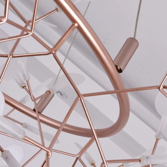 Candelabru LED PETALS pentru sufragerie, 98 cm auriu