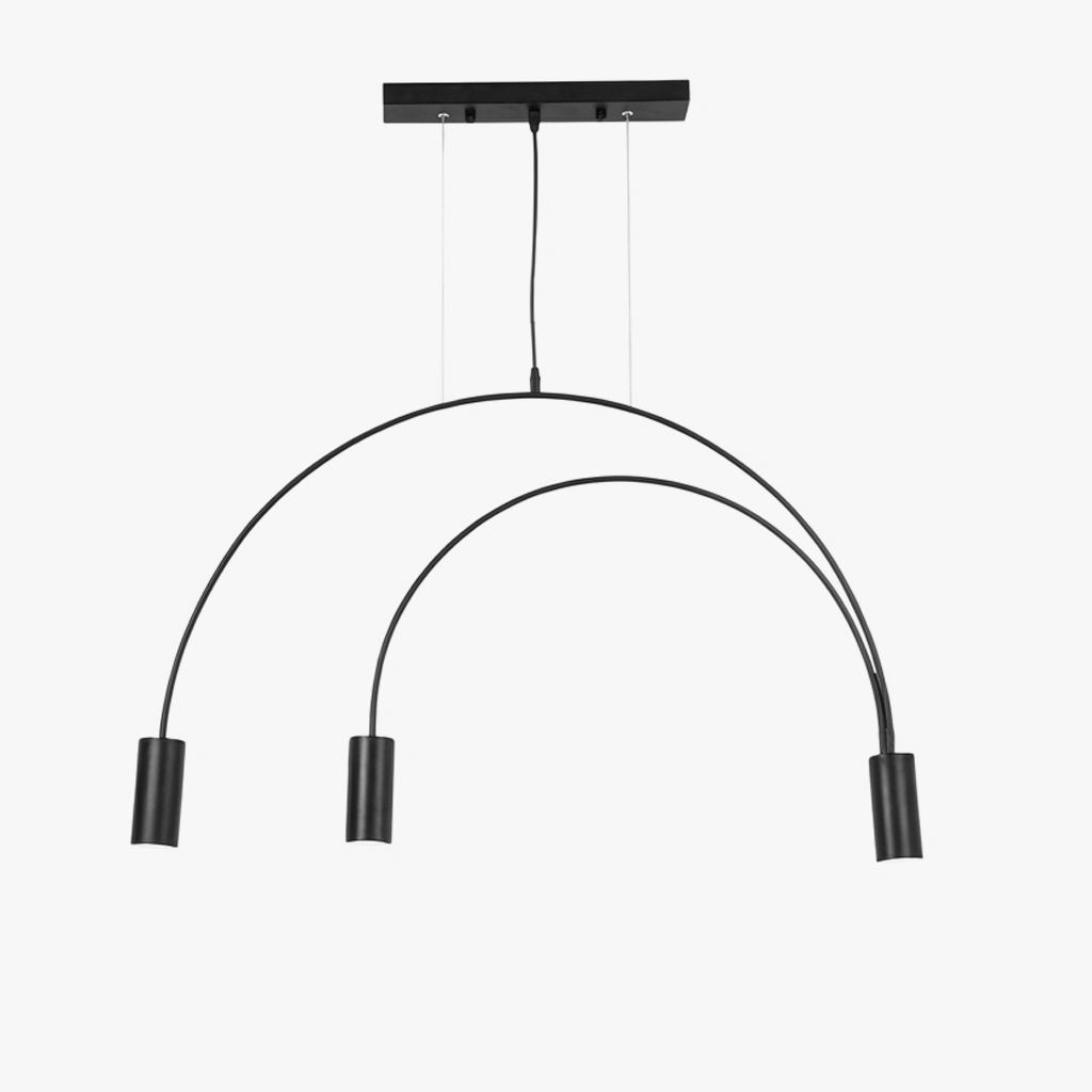 Lampă suspendată ARC cu 3 lămpi negre