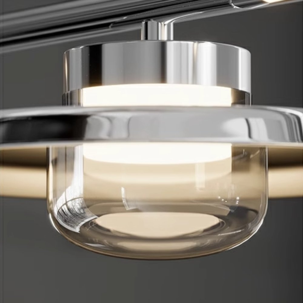 Corp de iluminat RUBEN LONG cu bandă tip bandă cu 4 lămpi, pe rând. Culoare alb lăptos.