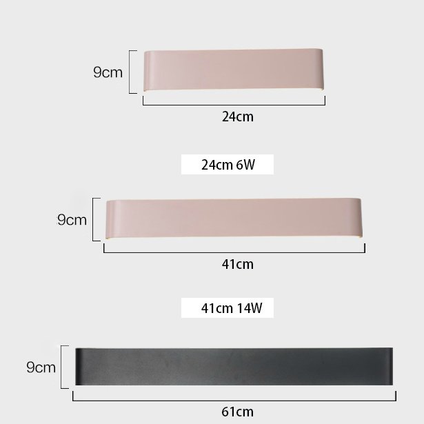 Aplice de perete BRICK COLOR 2, Negru, 40cm - Aplica