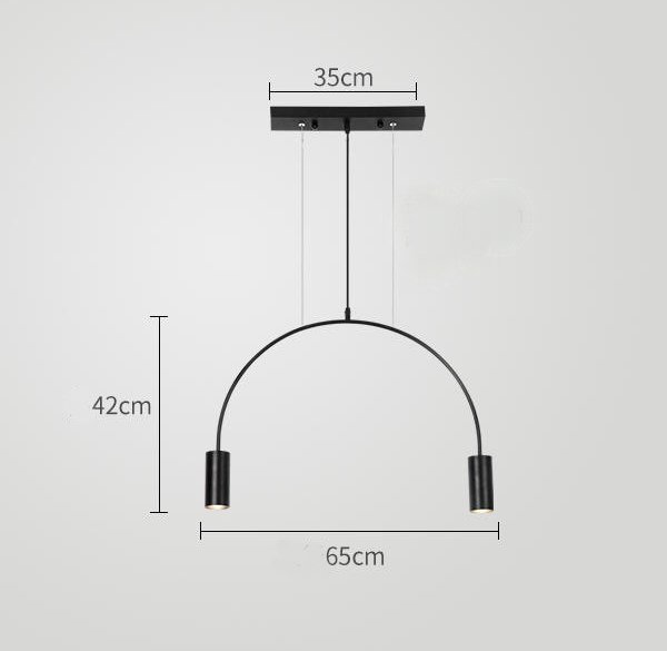 Lampă suspendată ARC cu 5 lămpi negre