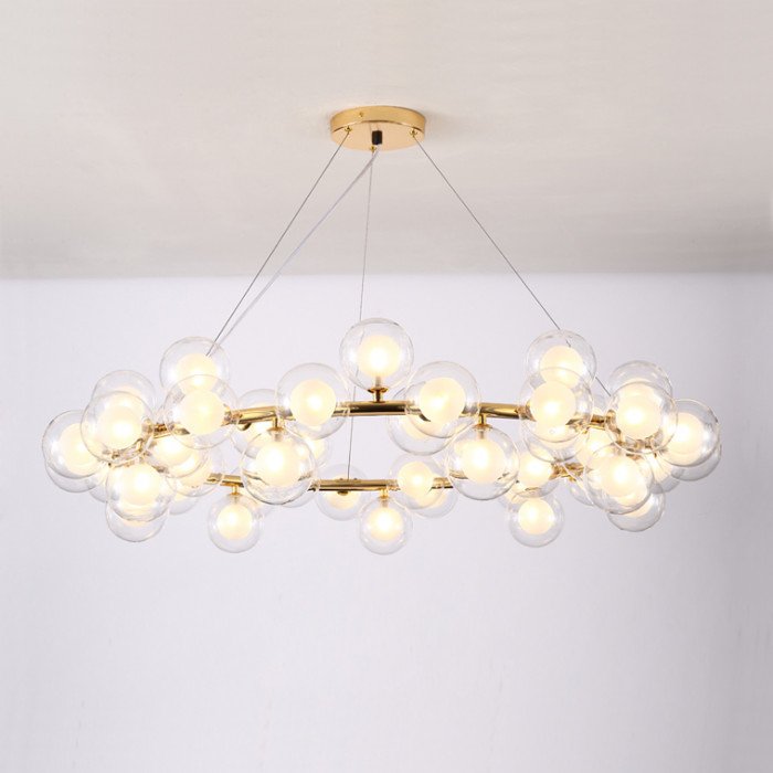 Candelabru inelar LINDA cu 45 de lămpi, 103 cm, pentru dormitor