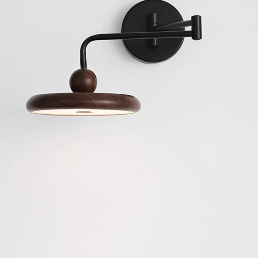 Lampă de perete Rapture din bronz tip B, culoare negru + nuc