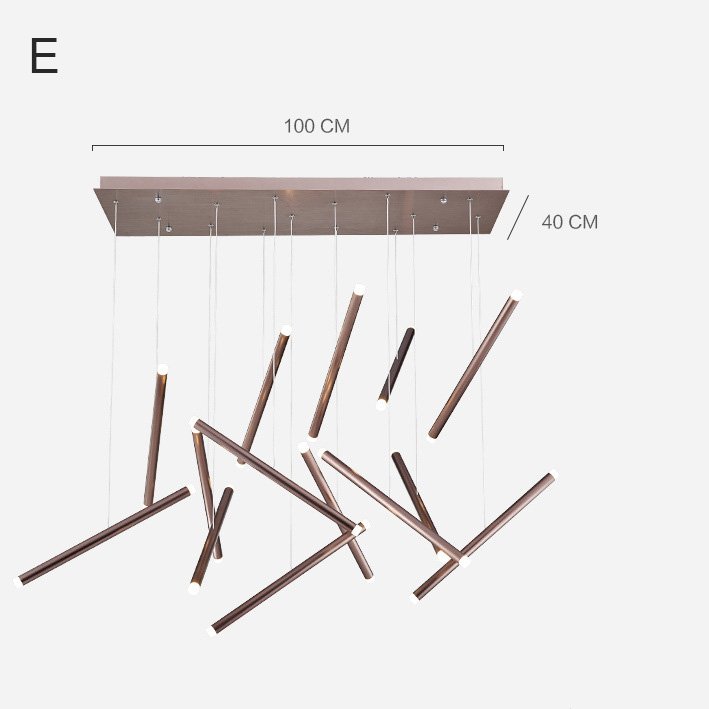 Lampă suspendată GRAVITA cu 7 becuri LED, roz