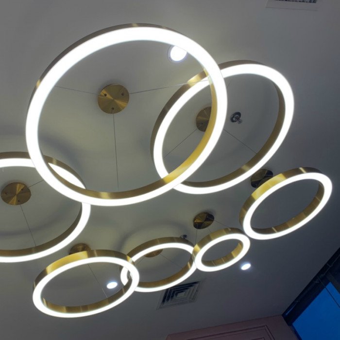 Inel LED (crom, aur, aur roz) Candelabru inelar pentru hol