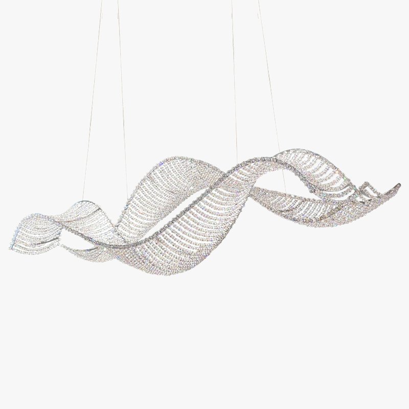 Candelabru LED de cristal WAVE 220 cm pentru hol